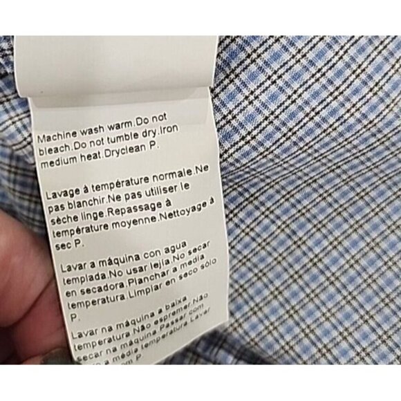 Hugo Boss Sharp Fit Plaid Long Sleeve Button Down Shirt Men's 15.5 32/33 - Picture 11 of 12